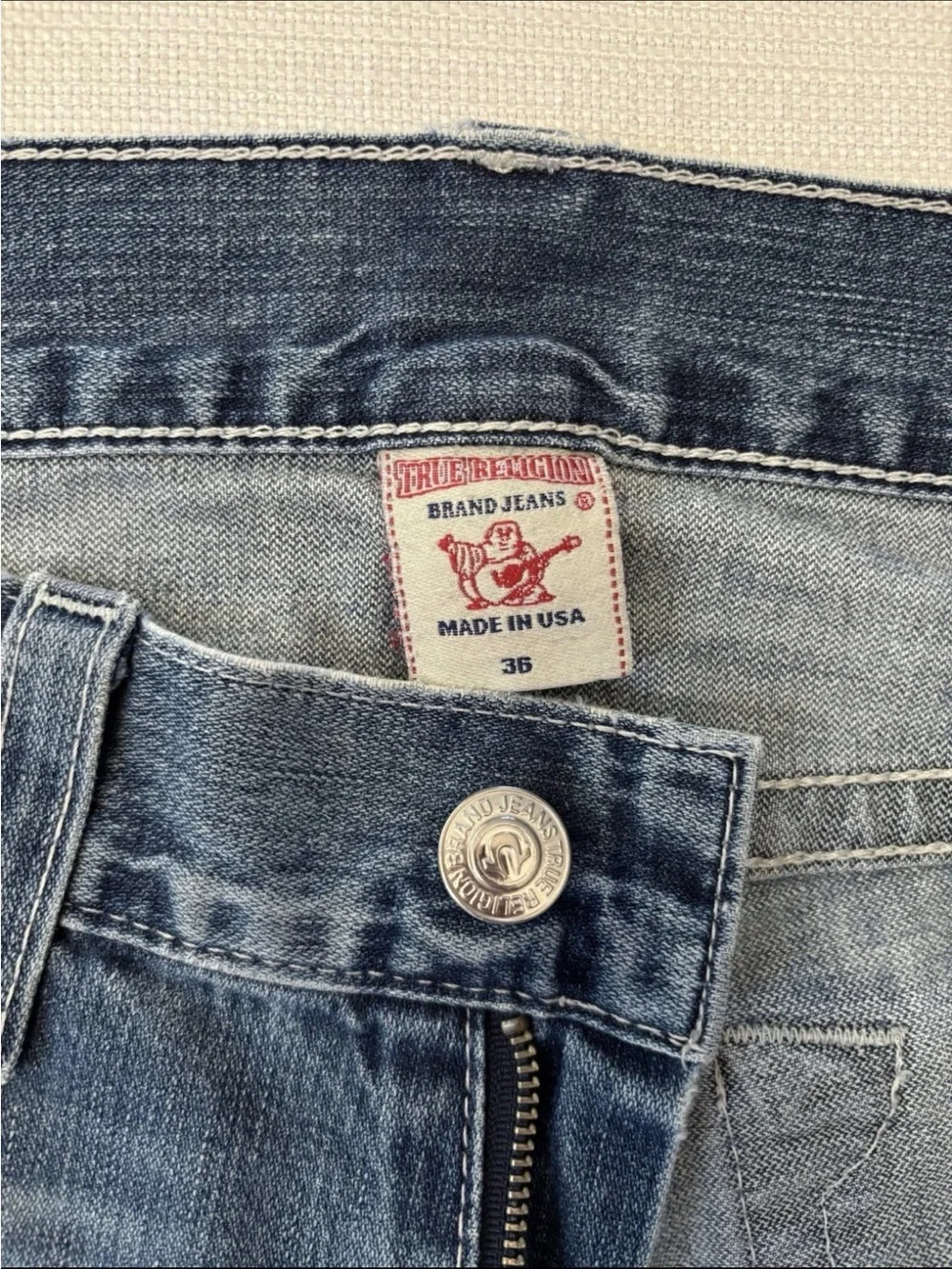 True Religion Bobby Men’s 36x30 Blue Jeans USA Made Chief Keef Y2K Denim